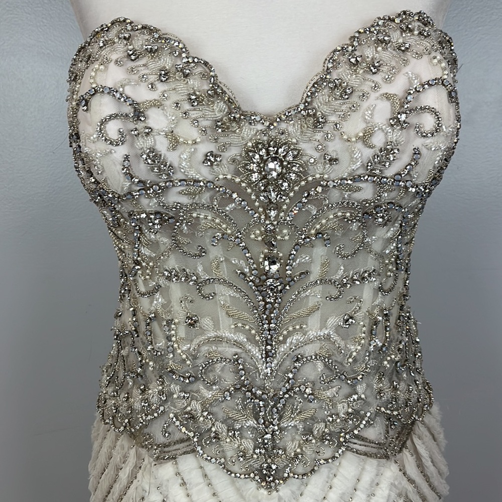 Eve of Milady Amalia Carrara Silk Sequin Swarovski Crystal Trumpet Mermaid Gown - Picture 7 of 17